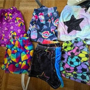 6 pairs fuzzy shorts for girls size 10/12